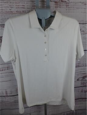 Peter Millar Womens XL White Performance Golf Polo Shirt Sun Protect UPF 50+ G3A